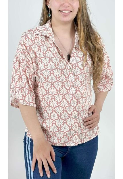 Blusa Para Mujer Manga 3/4 Terracota Marca L&H
