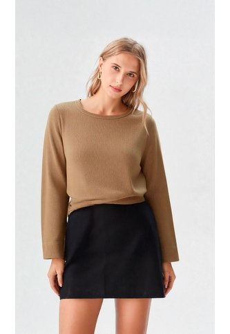 Camiseta Para Mujer Manga Larga Cafe Marca L&H Ref. 1F409527 L&H