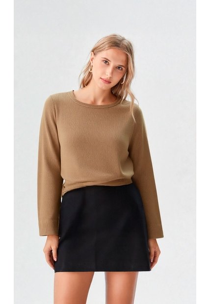 Camiseta Para Mujer Manga Larga Cafe Marca L&H Ref. 1F409527