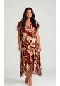 Vestido Para Mujer. Manga Corta Terracota Marca L&H Ref. 1Y617020 de L&H