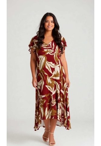 Vestido Para Mujer. Manga Corta Terracota Marca L&H Ref. 1Y617020 L&H