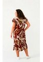 Vestido Para Mujer. Manga Corta Terracota Marca L&H Ref. 1Y617020 de L&H