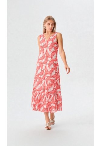 Vestido Para Mujer Manga Sisa Naranja Marca L&H Ref. 2J417066 L&H