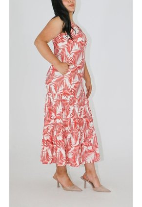Vestido Para Mujer Manga Sisa Naranja Marca L&H Ref. 2J417066