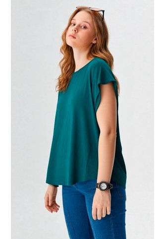 Blusa Para Mujer Manga Corta Verde Marca L&H Ref. 2J412277 L&H