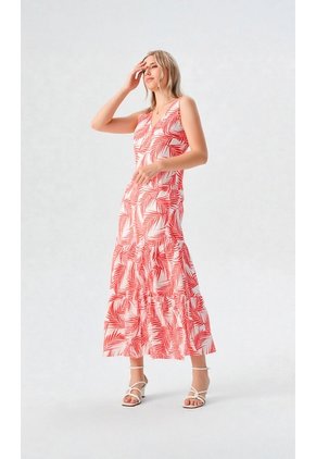 Vestido Para Mujer Manga Sisa Naranja Marca L&H Ref. 2J417066