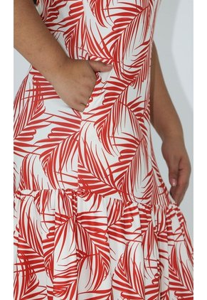 Vestido Para Mujer Manga Sisa Naranja Marca L&H Ref. 2J417066