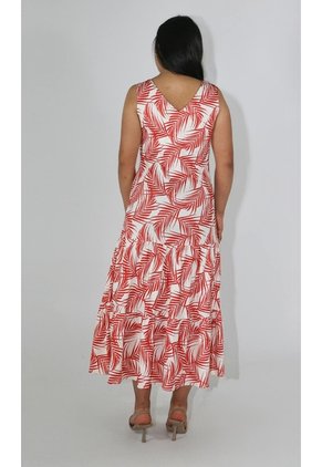 Vestido Para Mujer Manga Sisa Naranja Marca L&H Ref. 2J417066
