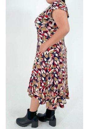 Vestido Para Mujer. Manga Corta Azul Marca L&H