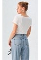 Blusa Para Mujer Manga Corta Crudo Marca L&H Ref. 2J412277 de L&H