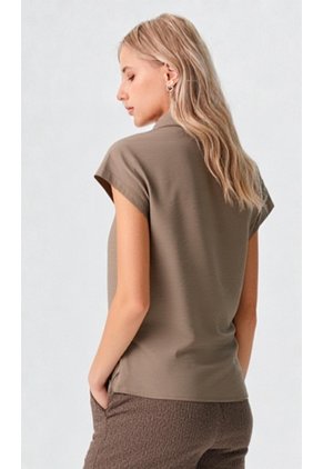 Blusa Para Mujer Manga Corta Beige Marca L&H Ref. 1F412714