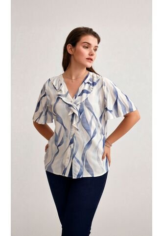 Blusa Para Mujer Manga Corta Azul Marca L&H Ref. 2J412279 L&H