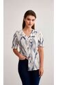 Blusa Para Mujer Manga Corta Azul Marca L&H Ref. 2J412279 de L&H