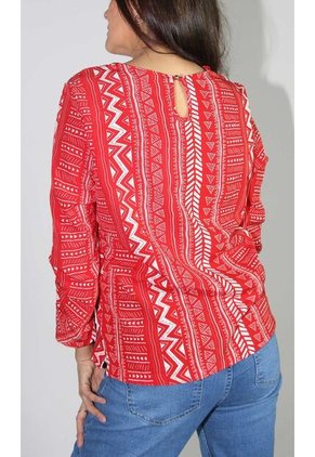 Blusa Para Mujer Manga 3/4 Rojo Marca L&H