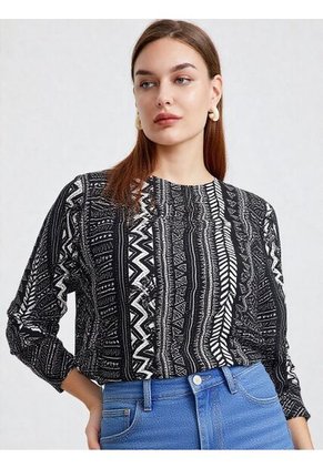 Blusa Para Mujer Manga 3/4 Negro Marca L&H