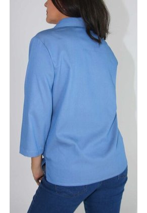 Blusa Para Mujer Manga 3/4 Azul Medio Marca L&H