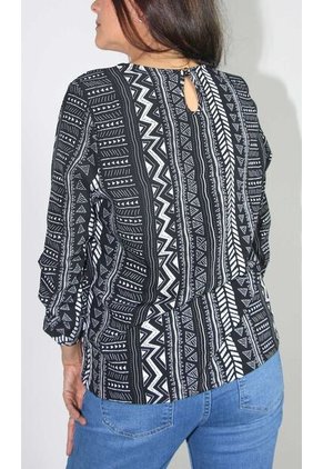 Blusa Para Mujer Manga 3/4 Negro Marca L&H