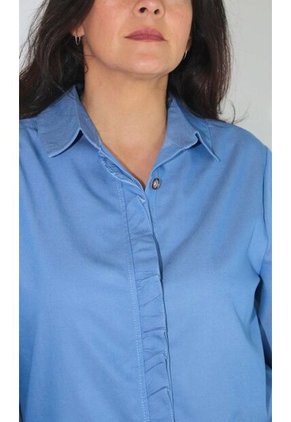 Blusa Para Mujer Manga 3/4 Azul Claro Marca L&H