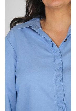 Blusa Para Mujer Manga 3/4 Azul Claro Marca L&H
