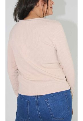 Camiseta Para Mujer Manga Larga Beige Marca L&H