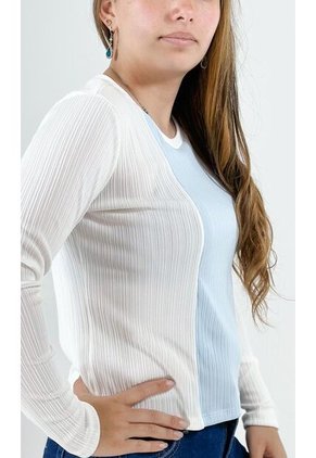 Camiseta Para Mujer Manga Larga Azul Marca L&H