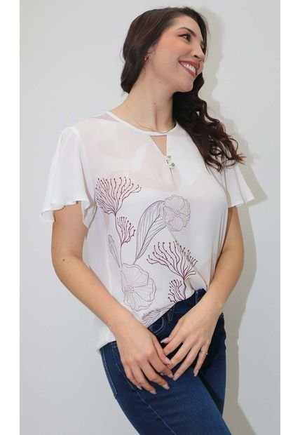 Blusa Para Mujer Manga Corta Morado Marca L&H