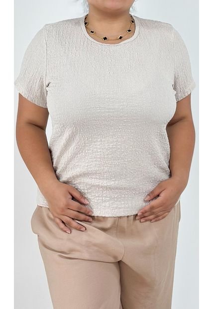 Camiseta Para Mujer. Manga 3/4 Beige Marca L&H