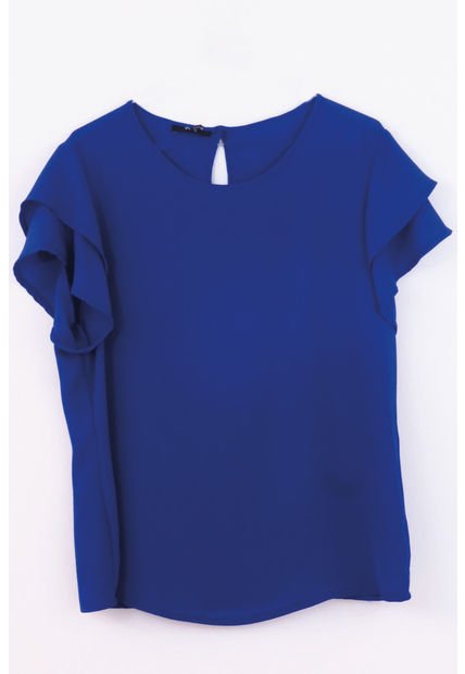 Blusa Para Mujer Manga Corta Azul Rey Marca L&H