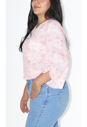 Blusa Para Mujer Manga 3/4 Coral Marca L&H Ref. 8E412044