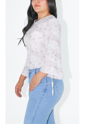 Blusa Para Mujer Manga 3/4 Cafe Marca L&H Ref. 8E412044