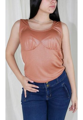 Camiseta Para Mujer Manga Sisa Terracota Marca L&H