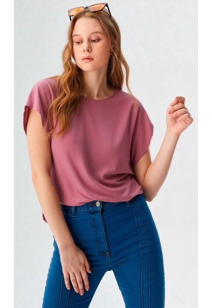 Blusa Para Mujer Manga Corta Rosado Marca L&H Ref. 2J412277