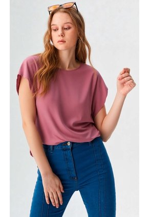 Blusa Para Mujer Manga Corta Rosado Marca L&H Ref. 2J412277