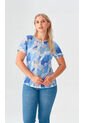 Blusa Para Mujer Manga Corta Azul Marca L&H Ref. 5P412245 de L&H