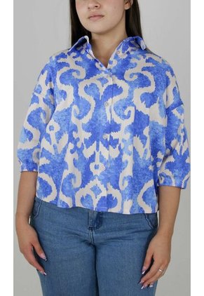 Blusa Para Mujer Manga 3/4 Azul Marca L&H