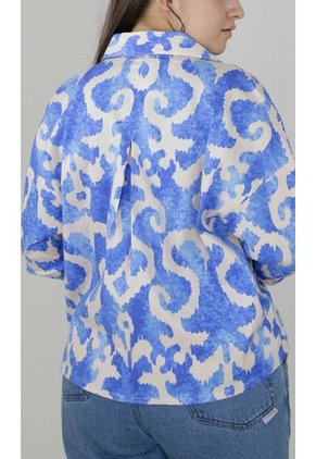 Blusa Para Mujer Manga 3/4 Azul Marca L&H