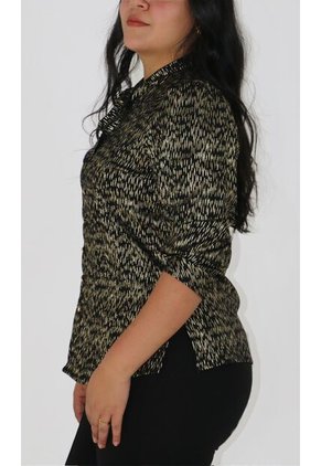 Blusa Para Mujer Manga 3/4 Negro Marca L&H Ref. 9V412008