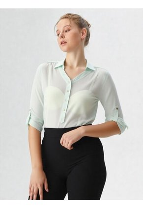 Blusa Para Mujer Manga 3/4 Verde Marca L&H Ref. 1F412457