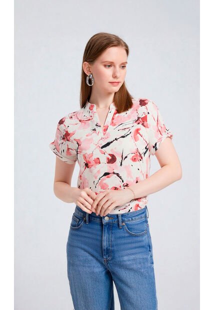 Blusa Para Mujer Manga Corta Rosado Marca L&H Ref. 2J412267