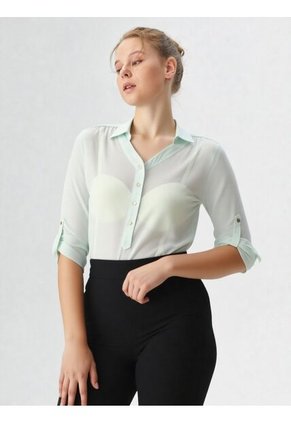 Blusa Para Mujer Manga 3/4 Verde Marca L&H Ref. 1F412457