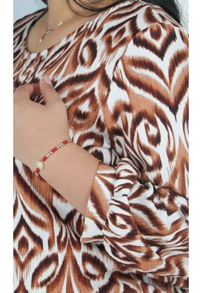 Blusa Para Mujer Manga 3/4 Cafe Marca L&H Ref. 1F412690