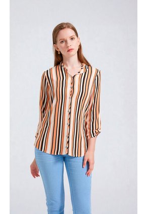 Blusa Para Mujer Manga 3/4 Cafe Marca L&H Ref. 5P412246