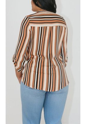 Blusa Para Mujer Manga 3/4 Cafe Marca L&H Ref. 5P412246