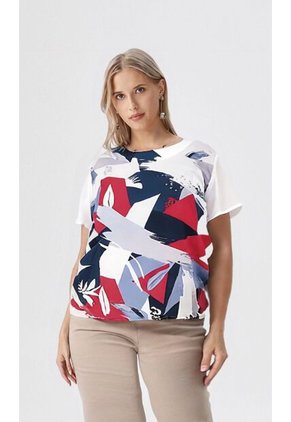 Blusa Para Mujer. Manga Corta Azul Marca L&H
