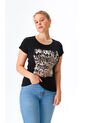 Camiseta Para Mujer Manga 3/4 Negro Marca L&H Ref. 5G409220 de L&H