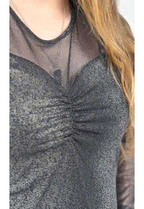 Camiseta Para Mujer Manga 3/4 Negro Marca L&H