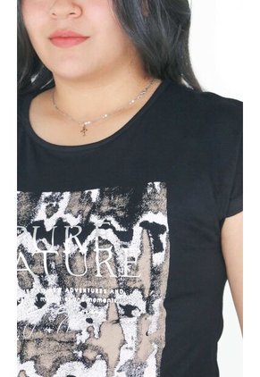 Camiseta Para Mujer Manga 3/4 Negro Marca L&H Ref. 5G409220