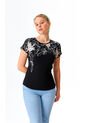 Camiseta Para Mujer Manga Corta Negro Marca L&H Ref. 5G409234 de L&H