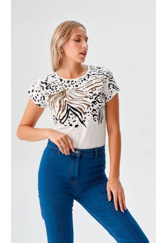 Camiseta Para Mujer Crudo Marca L&H Ref. 5G409244 L&H