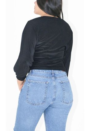 Camiseta Para Mujer Manga 3/4 Negro Marca L&H Ref. 3Za409001